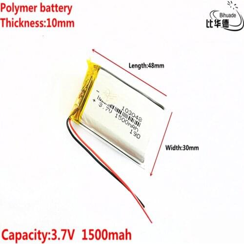Liter energy battery 3.7V lithium battery early 103048 1500mAh headlight GPS navigator general polymer batteries