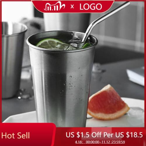 350ml/500ml Metal Stainless Steel Cup Portable Unbreakable Cup Mug Drink Coffee Beer Home Tumbler Travel Camping