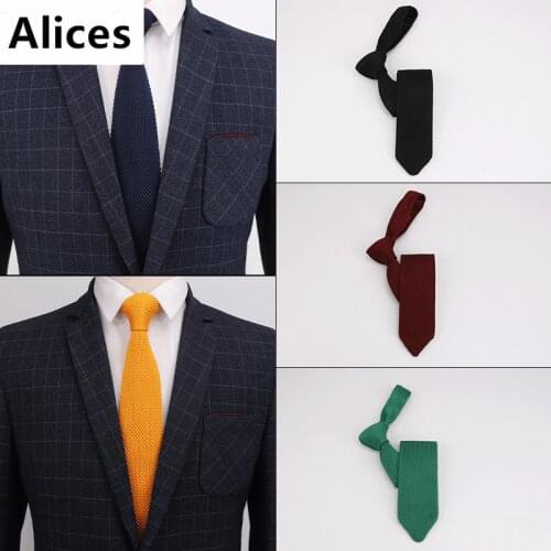 5cm Fashion Mens Colourful Tie Knit Knitted Ties Necktie Solid Color Narrow Slim Skinny Woven Plain Cravate Narrow Neckties