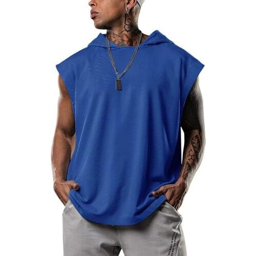 Mens Summer Solid Color Casual Loose Sleeveless Pullover Hooded Top Fashion Personality Daily Home Sports Vest New Tops