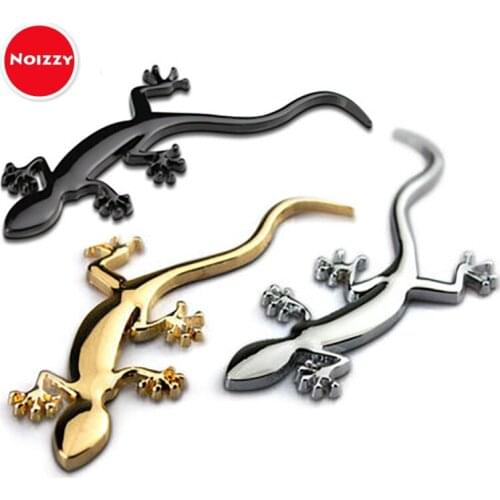 Noizzy Gecko Quattro Car Auto Badge Sticker Emblem 100% 3D Metal Black Gold Chrome Fender Tailgate Tuning Styling Accessories