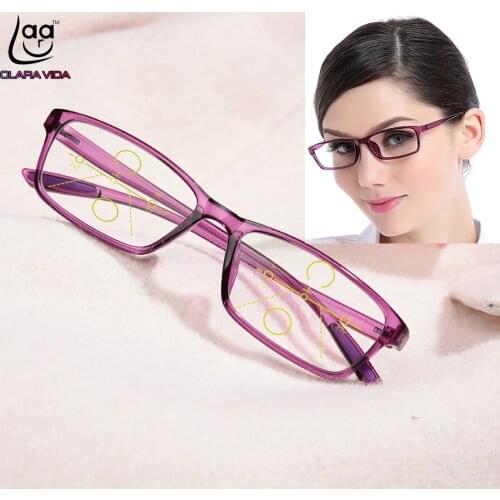 2019 New Clara Vida = Ultralight Tr90 Fashion Women Progressive Multifocal Reading Glasses Bifocal +1 +1.25 +1.75 +1.5 To +4