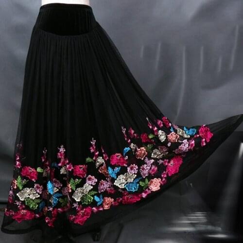 New ballroom dance wear Waltz tango foxtrot ballroom dance dress skirts embroidered women modern Bottoms dance dress costumes