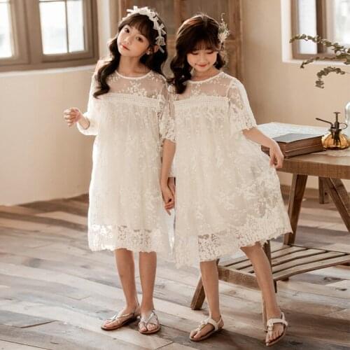 2021 Cute spring and summer new Korean childrens clothing Little girl daughter dress Korean childrens clothing fairy fairy