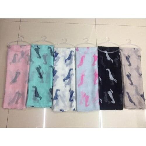 2015 New Spring Cute Dachshund Pattern Scarf Shawls Wraps Women Dog Scarves Hijab 13colors Wholesale 10pcs/lot FREE SHIPPING