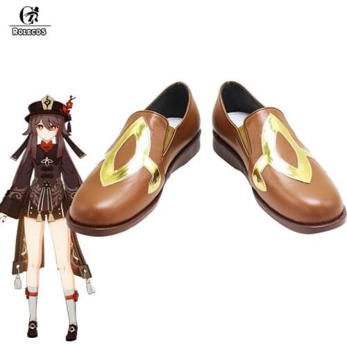 ROLECOS Hutao Cosplay Shoes Genshin Impact Cosplay Shoes Hutao Flat Shoes for Women Halloween