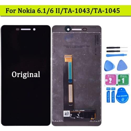 Original For Nokia N6 6 II LCD Display Touch Screen Digitizer Sensor Panel Pantalla Assembly For Nokia 6 II 6.1 N6.1 LCD Display