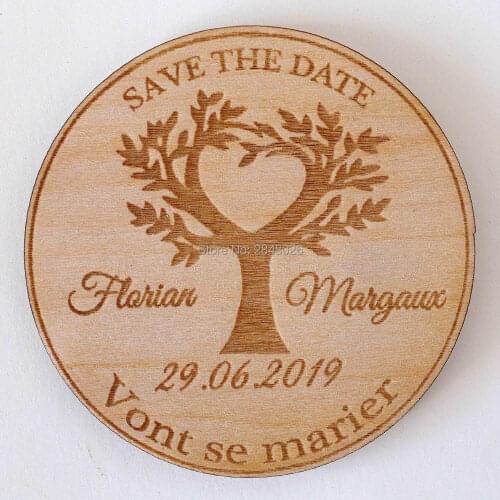 Personalized Tree with heart save the date magnet,Wooden Saved the Date, Wedding birthday baby bridal shower party favors gifts