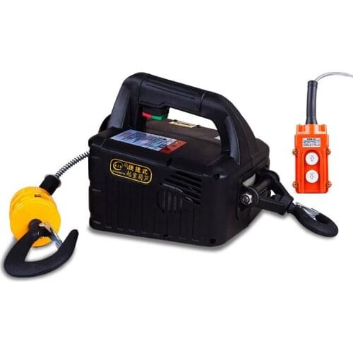 Portable Electric Hoist Household Portable Crane Hand Winch Pull Block Wire Rope Hoist 220V 100kg 200kg 300kg 500kg