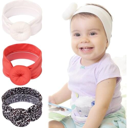 REACH Tested 1/2pcs/set Baby Girls Red Doughnut Headband Leopard Cotton Wide Hairbands Bandanas Photo Props Kids Hair Accessorie