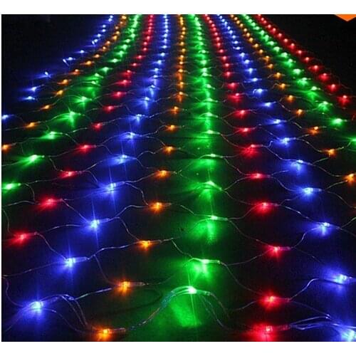 Holiday Christmas lights led net light flashing lights string lights all over the sky star head 1.5 M * 1.5M 96LED fishing nset