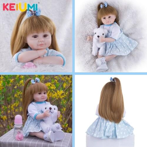 48 CM Realistic Reborn Dolls Babies Cloth Body Stuffed Lifelike Simulation Girl Baby Doll Toy Childrens Day Kids Birthday Gifts
