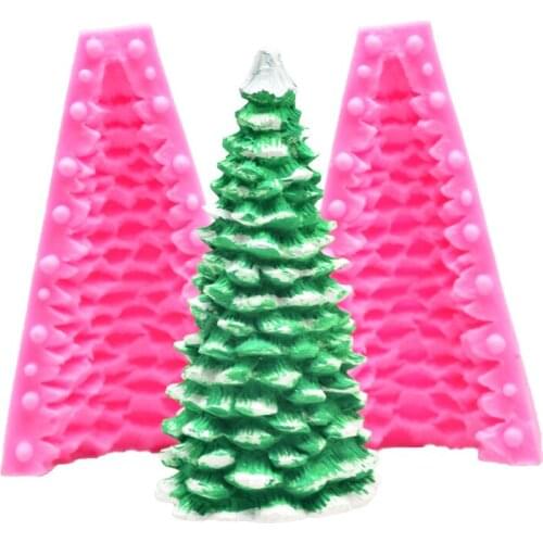 DIY Baking Christmas Tree Cedar Modeling Fragrance Plaster Candle Mold Cake Decoration Silicone Mold