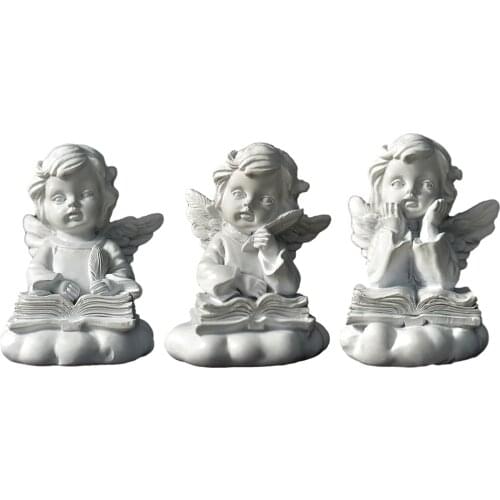 Nordic Resin Angel Statue Ornament Cute Sculpture Modern Art Miniature Figurines Fairy Garden Home Decoration Accessories