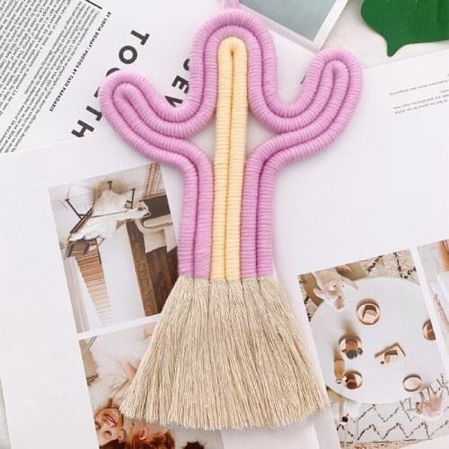 Nordic Woven Cactus Tassels Tapestry Pendant Wall Hanging Ornaments Kids Room Decorations Wind Chimes Nursery Decor Photo Props