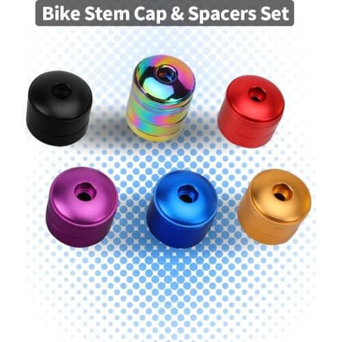 Bike 2/5/10mm Ultralight MTB Headset Stem Spacers Set 28.6mm Aluminum Alloy Stem Cover For Mountain Road Bicyle Pieces