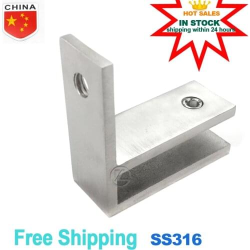 YL Free Shipping Glass Clamp 90 Degree to wall Bracket