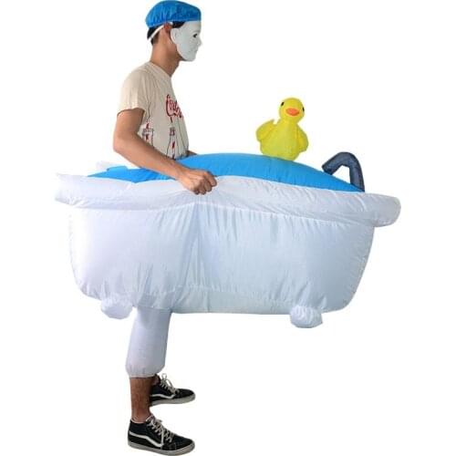 Funny Christmas Inflatable Costume Bathtub Cosplay Dress Up Clothes Party Spoof Props Halloween Costumes for Men Adult