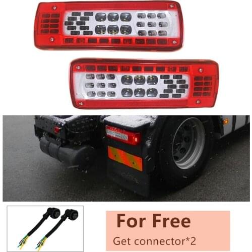 2PCS 24V Truck LED Rear Tail light Tail Lights for Volvo FH4 FH02 FM420/460 Truck Trailer With Buzzer Tractor iron ox tail lamp