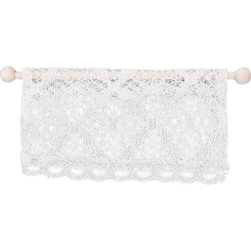 Dollhouse Curtains Miniature Furniture Accessories Window Valance with Rod 1:12 Scale Beige