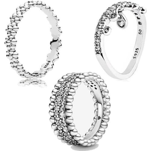 2020 New Fashion Sterling Silver 925 Female Pan Ring Retro Style Simple Wedding Engagement Band Ring Love