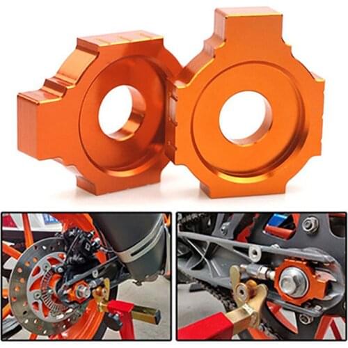1Pair Motorcycle Modification Parts CNC Aluminum Chain Adjusters Blockers For KTM Duke 125 200 390 2013 2014 2015 2016 2017 2018
