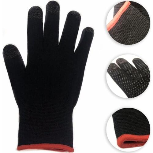 1 Pair Winter Warm Breathable Soft Knit Gloves Touch Screen Gaming Thumb Fingertip Sleeves For PUBGM Cold-proof Hand Cover