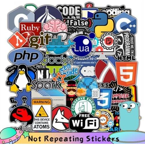 10/50pcs/Pack Internet Programming Java C++ Graffiti Stickers For Laptop Luggage Motorcycle Toy Guitar Kids Sticker toys