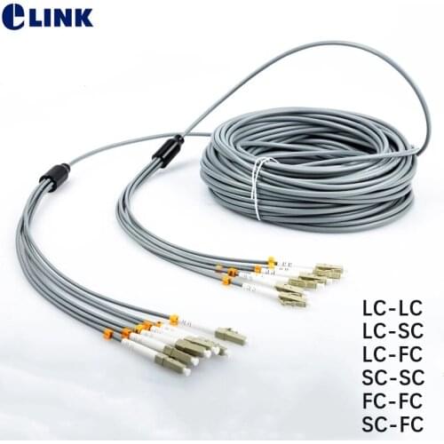 10mtr 6 core Armored fiber patchcords MM SC LC FC ST UPC Multimode 6 fibers Armored optical fibre jumper cable ELINK ftth patch