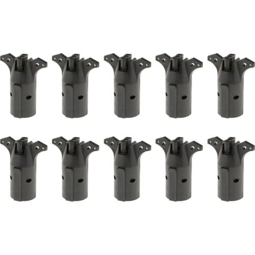 10x 7 Way Round to 4 Pin Flat Trailer Light Adapter Plug Connector RV Boat