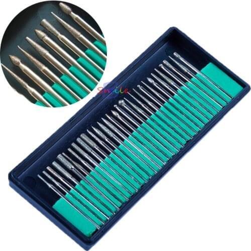 30pcs 2.35mm Diamond Dental Low Speed Burs Set Millers Tooth Drill Jewelers Rotary
