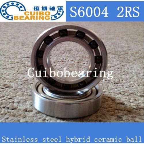 6004 2RS Size 20x42x12 Stainless Steel Ceramic Ball Hybrid Bike Bearing s6004 2rs