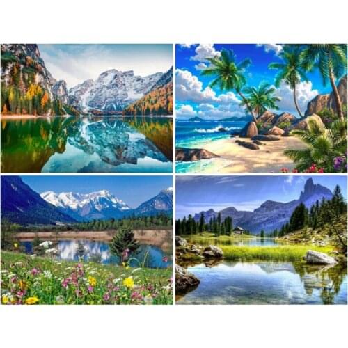 ARMYQZ D Diamond Painting Landscape Sea Full Square Rhinestone Picture Diamond Embroidery Mosaic Cross Stitch Home Decor