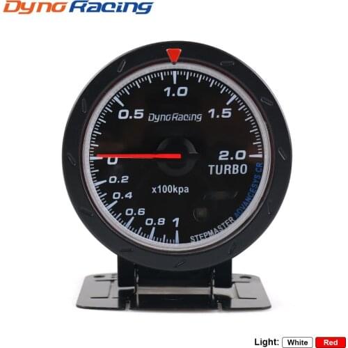 Dynoracing 60MM Car Turbo Boost gauge Red & White Lighting BAR Type Black Face Car gauge Car Meter with sensor BX101467