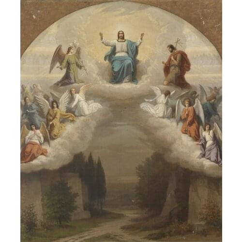 Free shipping classical religious figure angel Jesus heaven god canvas prints oil painting on canvas wall art decoration picture