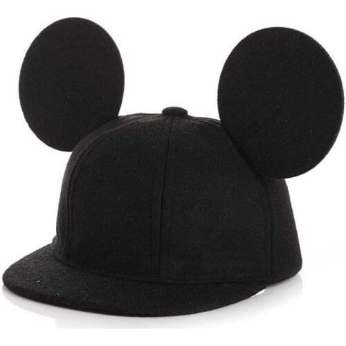 2019 New Cartoon Cute Winter Big Ears Snapback Hats Girls Hat Hip Hop Baseball Caps Female 100% Real Wool Hat For Women