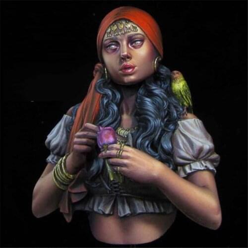 Carmen Girl Resin Bust Kit 1/10 Scale Assembly Model Figure Resin Kit Bust Colorless Self-Assembled Toy