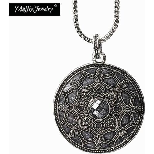 Black Lotus Link Chain Pendant Necklace,Europe Style Fashion Gift Trendy Jewelry in 925 Sterling Silver For Women