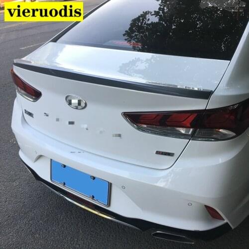 Fit For Hyundai Sonata 9 Black Spoiler 2018 2019 High Quality ABS Plastic Spoiler Primer Color Car Tail Wing Rear Trunk Spoiler