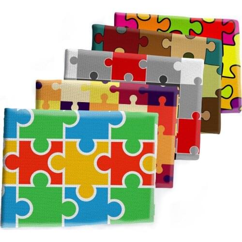 Colorful Jigsaw blocks Pattern Printed Bullet Textured Liverpool Patchwork Tissue Kids home textile 50*145cm