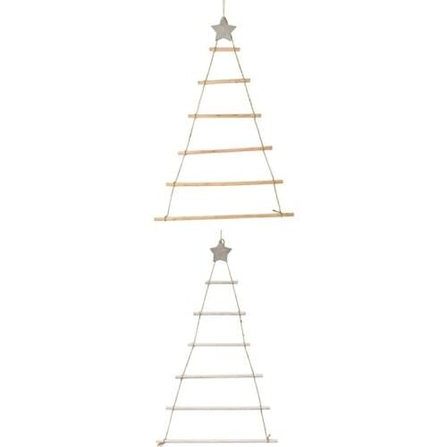 DIY Wooden Christmas Tree Wooden Wall Hanging Christmas Tree New Year Decoration for Home Ornaments