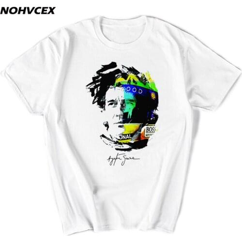 Man T Shirt Ayrton Senna 100% Cotton Graphic Print O-neck Hip Hop