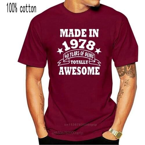 Born In 1978 T-Shirt Funny 40Th Birthday Gift For Men Daddy Father Husband Crew Neck Short Sleeve O Neck Cotton T Shirt Tshirt
