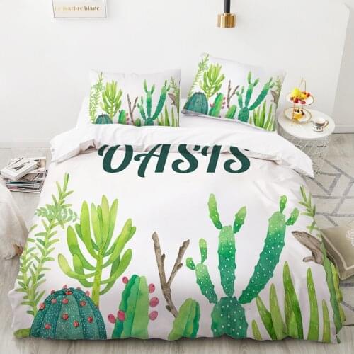 King size bedding set Duvet cover queen bed linen euro 240*220 Queen nordic covers for bed of 150 cactus bed set white drop ship