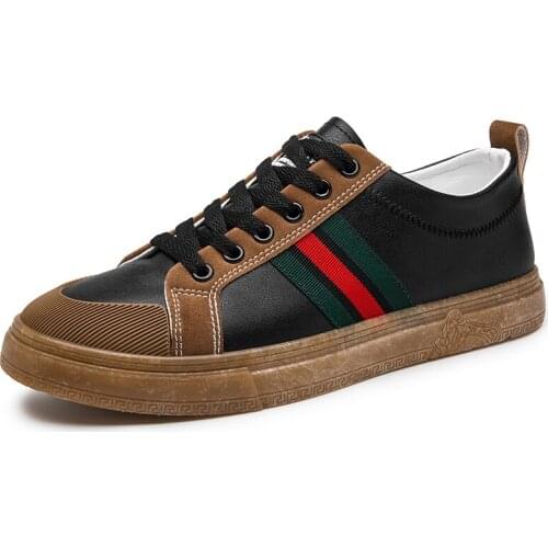 Mens Vulcanize Shoes Fashion Mens Retro Breathable Skateboard Sneakers High Quality Trainers Leather Footwear