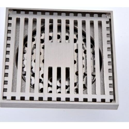 Brushed Nickel Brass Bathroom Floor Anti-odor and Insect-Proof Shower Drain Dhr069