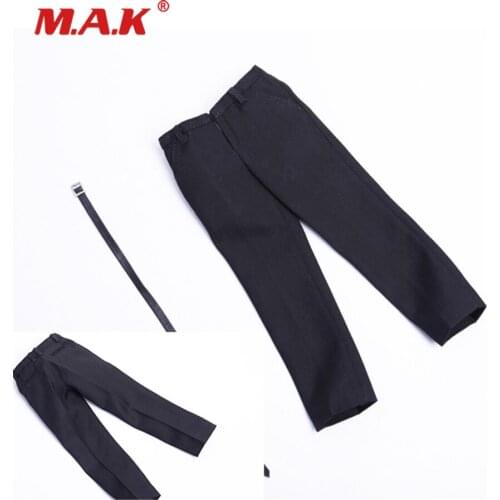 1:6 Male Figure Formal Wear Suit Pants Trousers Belt Model for 12 inches Action Figure Body Accessory