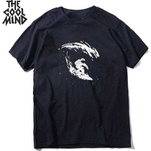 COOLMIND 100% cotton short sleeve space print men tshirt casual loose men t shirt summer o-neck men t-shirt men tee shirt mo0131