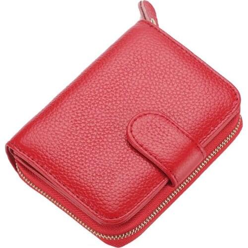 New Mens Wallet Leather Credit Card Holder RFID Blocking Zipper Pocket Coin Purse card case Rfid wallet