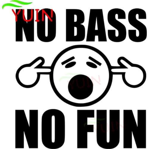 Car Sticker No Bass No Fun Funny Decoration Accessories Decals Creative PVC Body Trunk Decor Sunscreen Waterproof Stickers